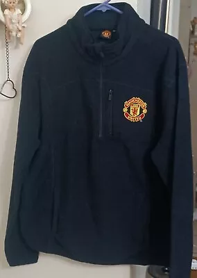 VTG Manchester United Official Aunthentic Mens Black XL Fleece Sweater Jacket • $40