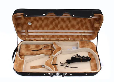 Double Case Violin / Viola Case Hold 2pcs Strong 4/4 Full Size Music Sheet Bag • $183.08