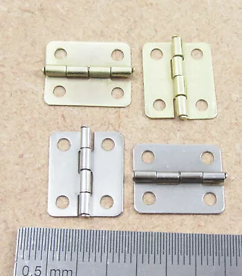 £1.69 • Buy SMALL PLATED MINIATURE HINGES 12mm X 8mm DOLLHOUSE JEWELLERY CIGAR BOX.