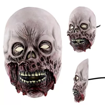 HALLOWEEN SCARY LATEX ZOMBIE MASK Party Fancy Dress Spooky Horror Bloody Flesh • £7.95