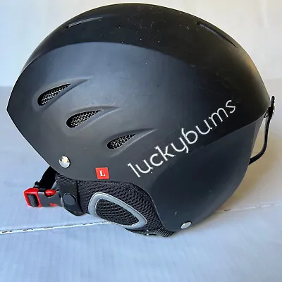 Lucky Bums Large Snow Sport Helmet Matte Black - Skiing Snowboarding VS610 07/16 • $12.99