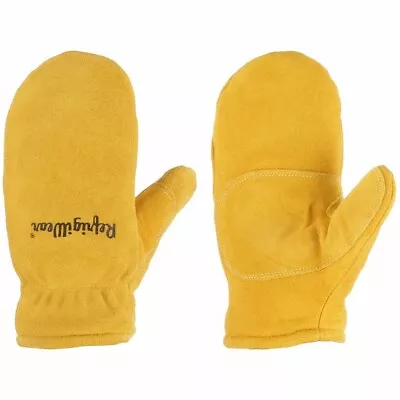 Large RefrigiWear Fleece Lined Fiberfill Insulated Cowhide Leather Mitten 0317R • $19.49