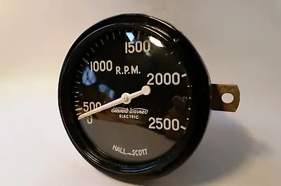 Vintage Stewart Warner Electric 0-2500 RPM Tachometer 3-1/2  For Hall Scott • $280