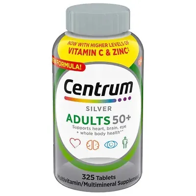 Centrum Silver Adults 50+ 325 Multivitamin Tablets With Minerals Exp-06/25+ • $36.97