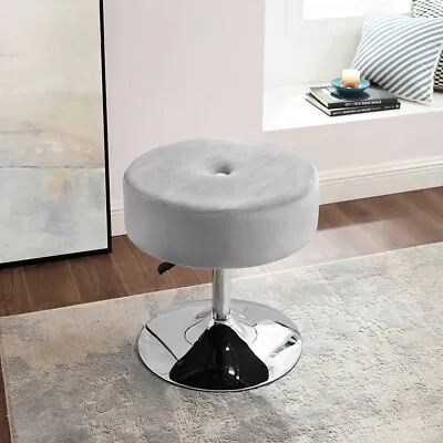 Swivel Dressing Table Stool Chair Velvet Makeup Padded Bedroom Height Adjustable • £39.95