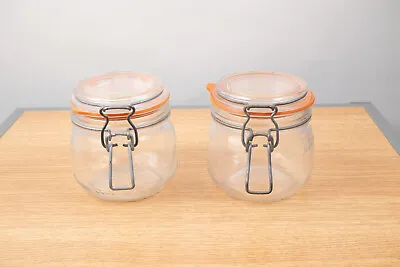 (2) Le Parfait .50 L Mason Glass Canisters With Sealing Lids Made In France • $9.99