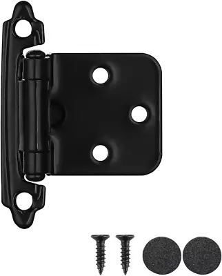 JQK 1/2 Inch Overlay Cabinet Door Hinges Black 20 Pack 10 Pairs Flush Face Moun • $24.20