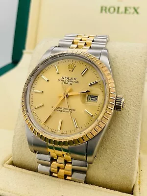 Rolex Oyster Perpetual Date Automatic Cal. 3050 Bi-Metal Men’s Watch - Ref 15053 • £1850