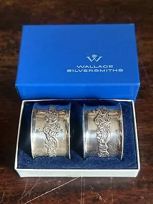 Wallace Vintage Baroque Silver Plate 734 Napkin Rings Set Of 2 • $22