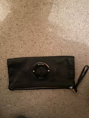 Authentic Black Leather Clutch From Mulberry Daria • £225