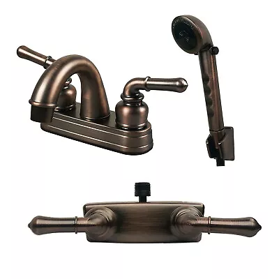 RV/Mobile Home Lav Faucet Hand-Held Shower Head Diverter Combo Oil Rubbed Bronze • $56.99