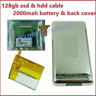 128GB SSD + 2000mAh Battery + Case For IPod Classic 1.8  MK1634GAL MK8022GAA HDD • $69.99