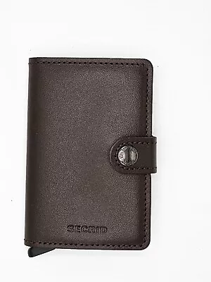 Secrid M-Dark Brown Men's Mini Wallet NEW Genuine Leather RFID Protection • $41.99