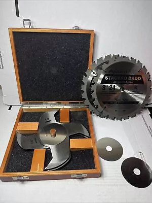 Avanti Pro Stacked Dado Saw Blade Set 8 In. X 24-Teeth In Wooden Case W/ Spacers • $45