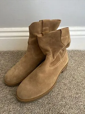 Brand New Ladies Clarks Suede Tan Boots Size 6 U.K. • £35