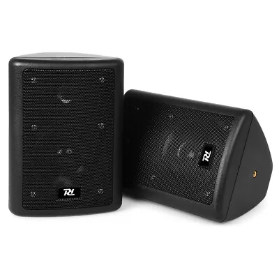 Black Wall Mount Speakers (Pair) 4  Restaurant Bar Background Music 75W • £40