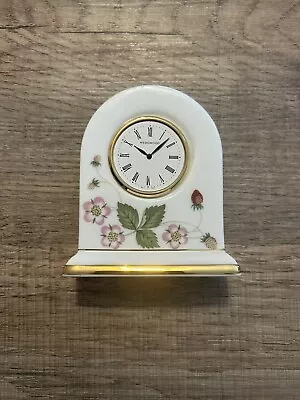 Wedgwood Wild Strawberry Bone China Miniature Desk Clock • $59.45