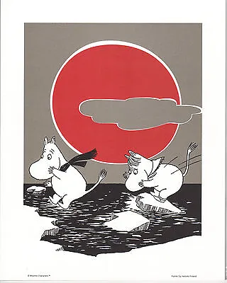 Moomin Retro Poster 24 X 30 Cm Moomin Troll And Snorkmaiden Putinki • $14.45