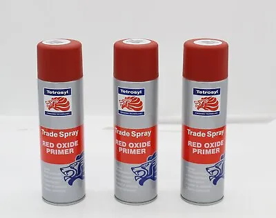 £8.49 • Buy Tetrosyl 500ml Red Oxide Primer Aerosol Trade Spray Paint 3 Different Pack Sizes