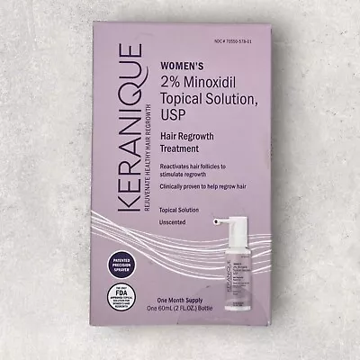 Keranique Women Hair Regrowth Treatment 2% Minoxidil 2fl Oz 1 Mo Supply EXP 9/24 • $38.99