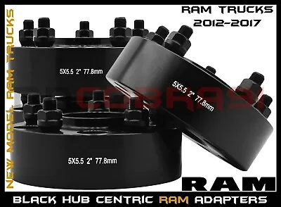 Complete Set OF 2012-2017 Ram 1500 2  Black Hub Centric Wheel Spacers Adapters • $260.24