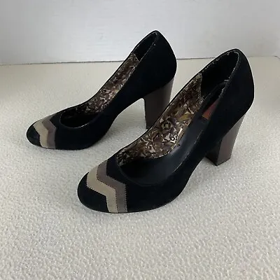 Missoni For Target Black Suede Size 6.5 Chevron Toe Pumps Heels • $24.99