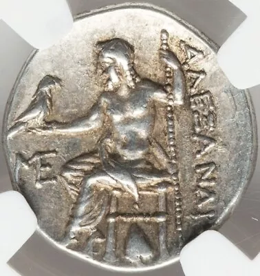 MACEDONIAN KINGDOM Alexander The Great III Silver Drachm NGC AU Ancient Coin D68 • $1298
