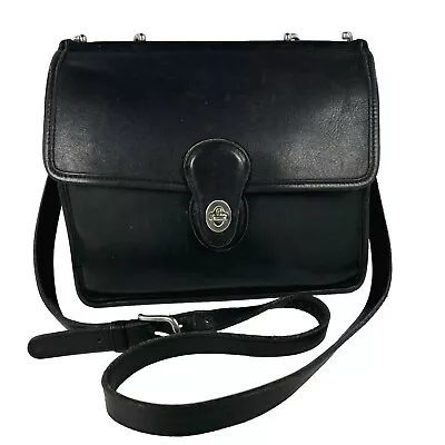 VTG Coach Willis Legacy Bag 9927 Black Leather Messanger Crossbody Handbags • $189.30