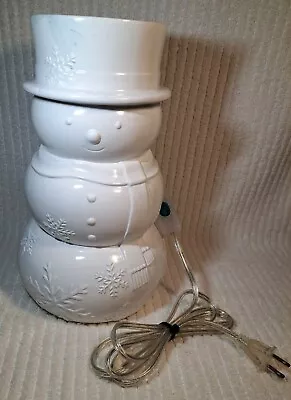 Yankee Candle Snowman Wax Warmer 12  Electric Melt Retired White Blizzard Winter • £48.65