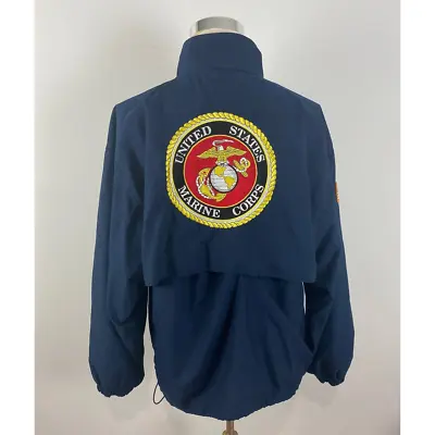 Auburn Sportswear USMC United States Marine Corps Big Patch Windbreaker Jacket  • $39.99