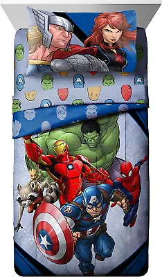 Marvel Avengers 5 Piece Twin Bed Set Includes Reversible Comforter & Sheet Set • $88.99