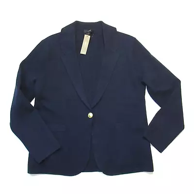 NWT J.Crew Camille Shrunken Sweater-Blazer In Navy Blue Cardigan M • $90