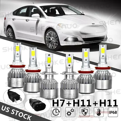 6X Combo H7+H11+H11 LED Headlight Bulbs Hi/Lo Beam Fog For Ford Fusion 2006-2018 • $44.99