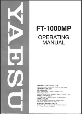 Cdrom: Yaesu Ft-1000mp Operating & Service Manual Technical Supplement Pdf • $21.16