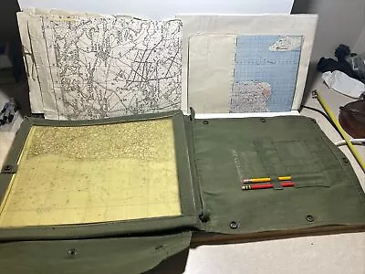 1945 European Military World War II Field Map Pouch W/ Maps • $49