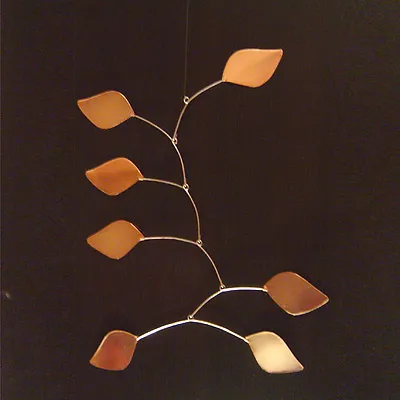 Modern Hanging Mobile Art Copper Leaves New Metal Gift Free Shipping • $64