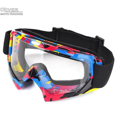 Motocross Goggles Dirt Bike Off Road Clear Lens Glasses Motorcycle Eyewear • $8.54
