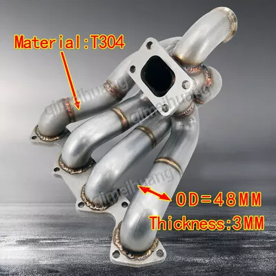 T3 Top Mounted Equal Length Turbo Manifold For CR-V Civic B18A B20 B18B Integra • $270.82