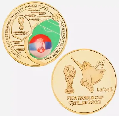 FIFA World Cup Qatar Gold Commemorative Coins - Football Coins World Cup 2022 • $10.09