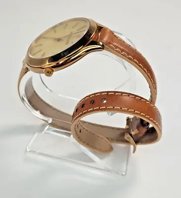 MICHAEL KORS LADIES WATCH MK2347 Rose GOLD ACRYLIC HORN FACE WRAP AROUND Works • $29.97