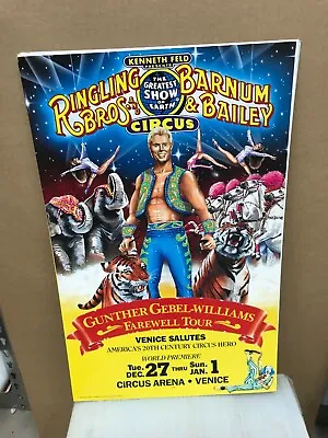 $14.77 • Buy Vintage Ringling Bros. Circus Poster  14 X22  Gunther Gebel Williams Farewell