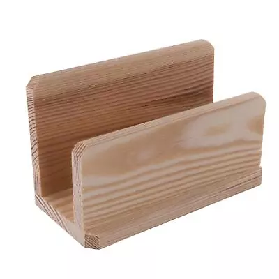Wooden Napkin Holder Serviette Dispenser Upright Paper Storage Unfinished Pine • £7.95
