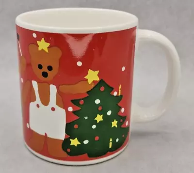 Vtg Waechtersbach W. Germany Christmas Teddy Bears Red Mug Bear Angel U207 • $24.99