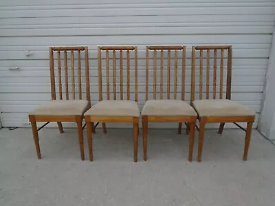 Set 4 Faux Bamboo Dining Chairs Spindles Hollywood Regency Four East West Indies • $350