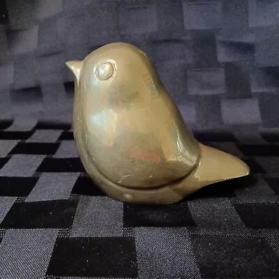 Vintage Chunky Brass Bird Paperweight/Figurine/Home Decor 12 Oz 4.5 X3.5 X3   • $22