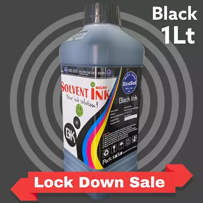 $79.99 • Buy 1Lt Eco Solvent BLACK Ink For Roland, Mutoh, Mimaki, Agfa SOLJET Wide Printers 