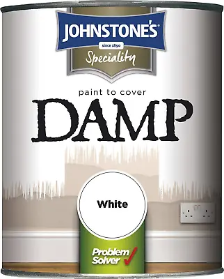 Johnstones White Damp Proof Paint - High Opacity To Safeguard Damp Seeping • £18.22