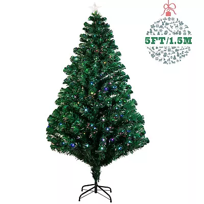 4/5/6/7ft Fiber Optic Christmas Tree Xmas Holiday Bushy Pine Decor Prelit Lights • $67.88