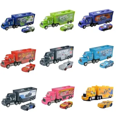 McQueen Disney Pixar Cars Movie Mack Hauler Truck Original Toys Set Gift For Boy • $17.59