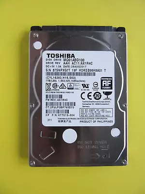 Toshiba 1TB SATA 2.5  HDD MQ01ABD100 AAH AC11/ AX1R4C 2017 19F HDKEB98H8A01 T • £47.95